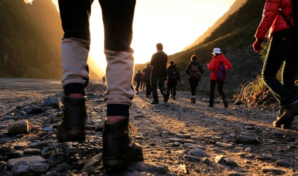 A group on a hike together